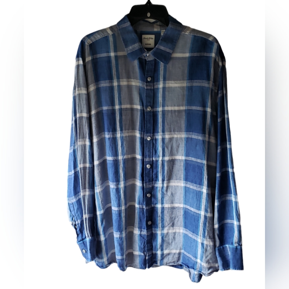 Baird McNutt Murano 100% Linen Men's Long Sleeve Shirt Size XL